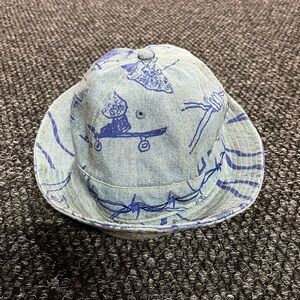 Palace Skateboards Brand Blue Graphic Bucket Denim Hat OS